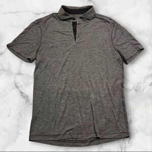 Lululemon Mens Size Large Gray Collared Short Sleeve